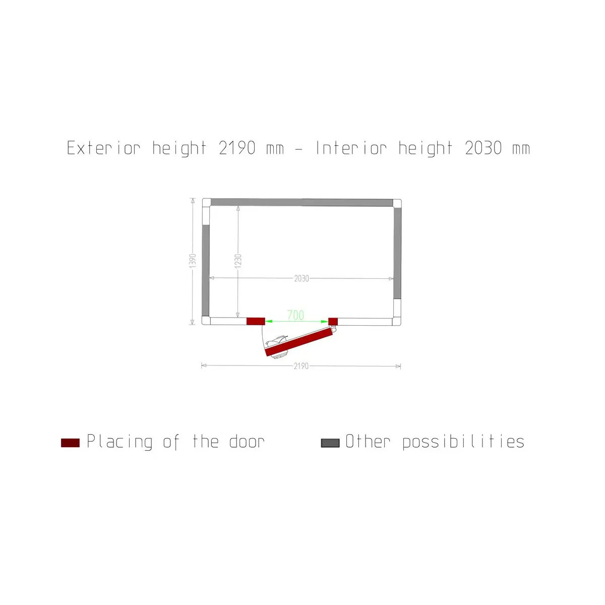 image kamer iso 80, afm. int. 2030 x 1230 xh 2030 mm (5,07 m³) 4