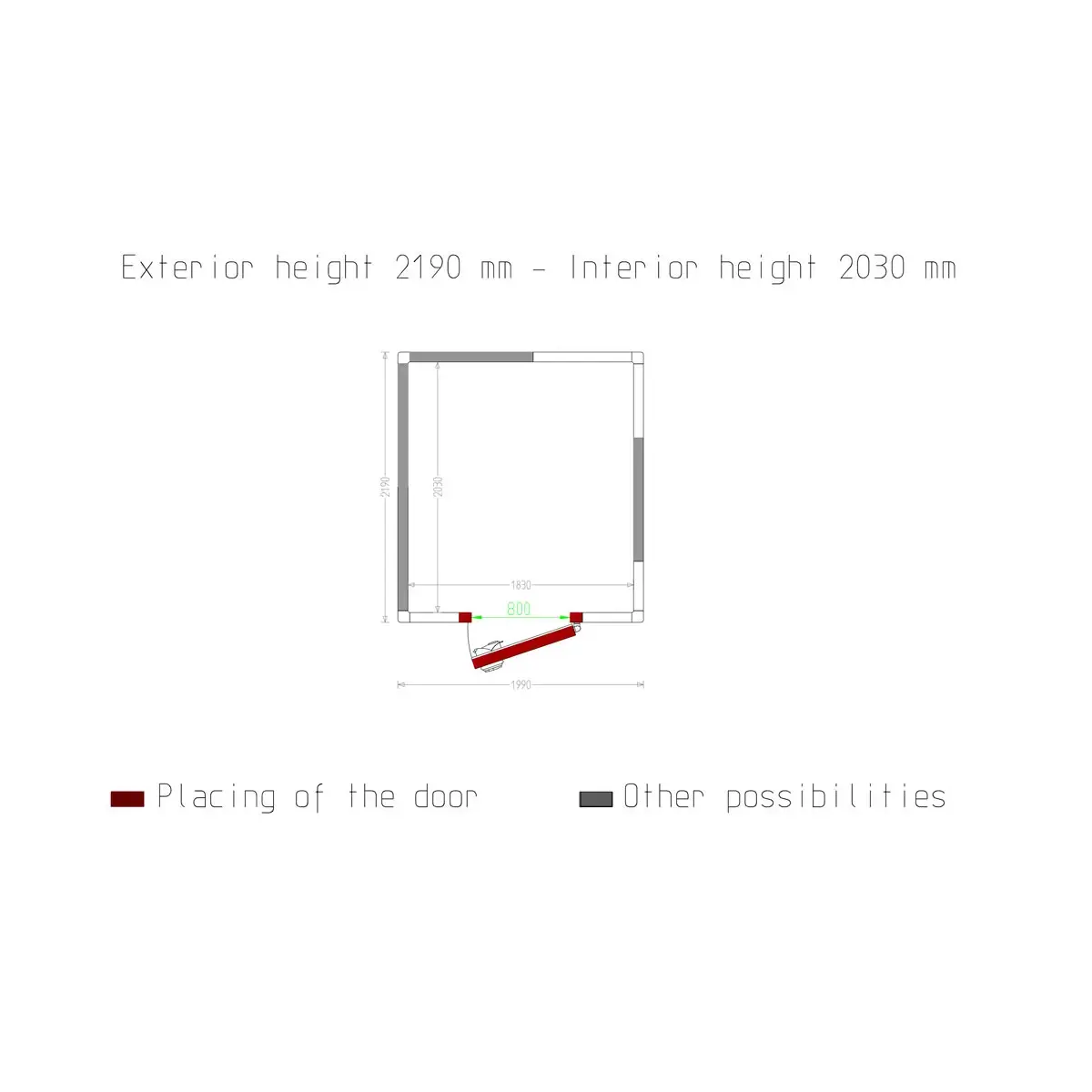 image kamer iso 80, afm. int. 2030 x 1830 xh 2030 mm (7,54 m³) 4