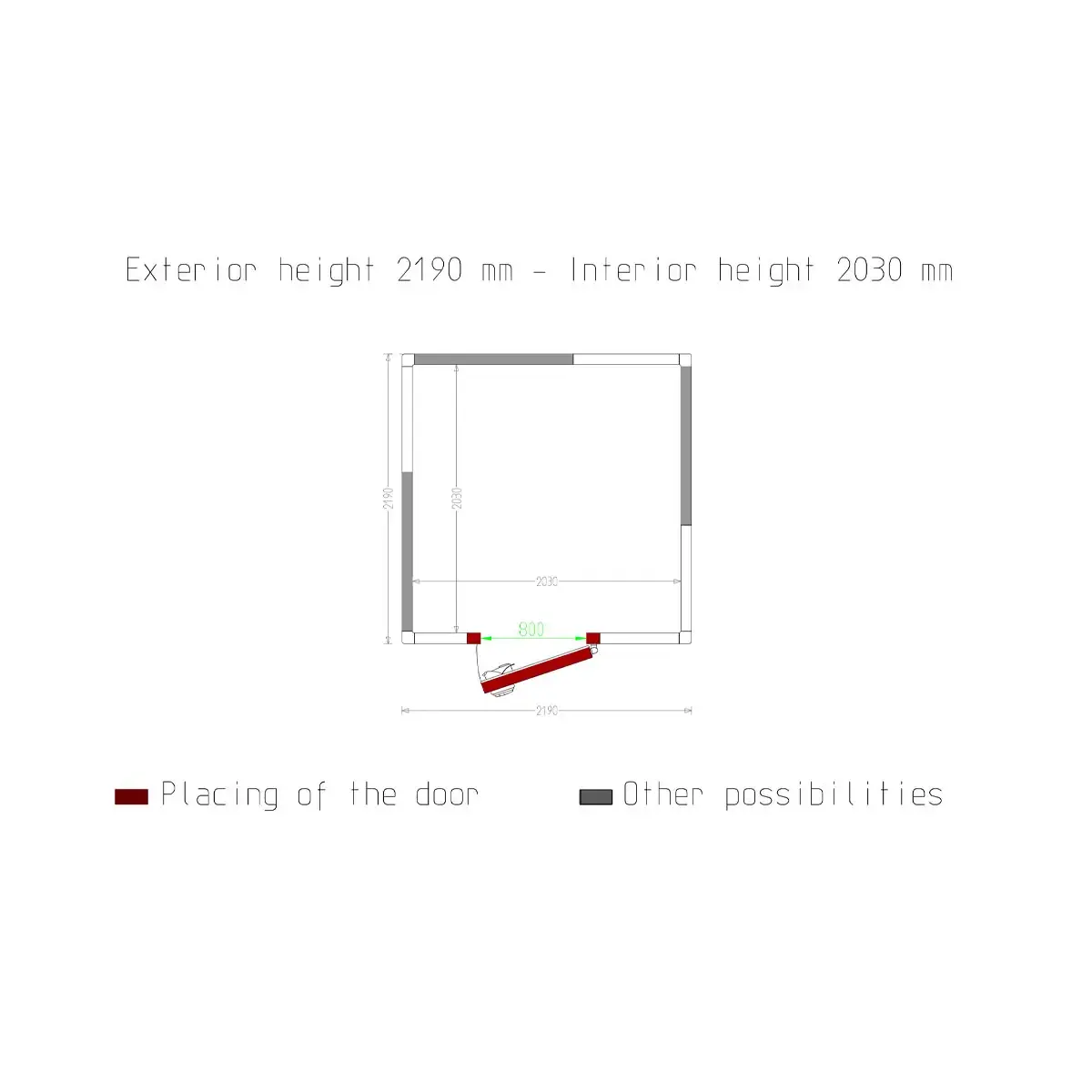 image kamer iso 80, afm. int. 2030 x 2030 xh 2030 mm (8,37 m³) 4
