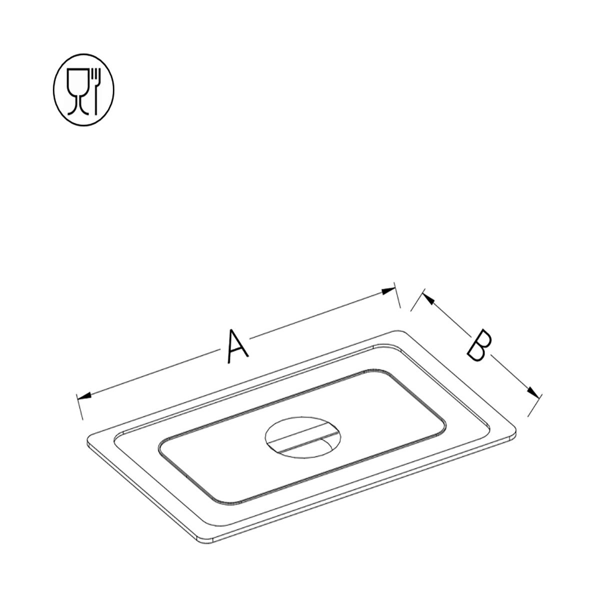 image deksel in inox met handgreep standaard 1/6 0