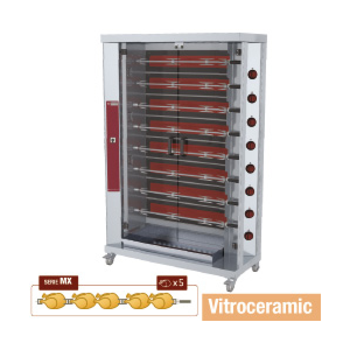 image vitroceramisch kippenspit, 8 spitten (40 kippen) 0