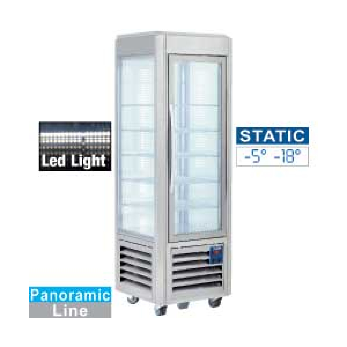 image panoramische vitrine, 5 niveaus, 360 lt, rvs. 0