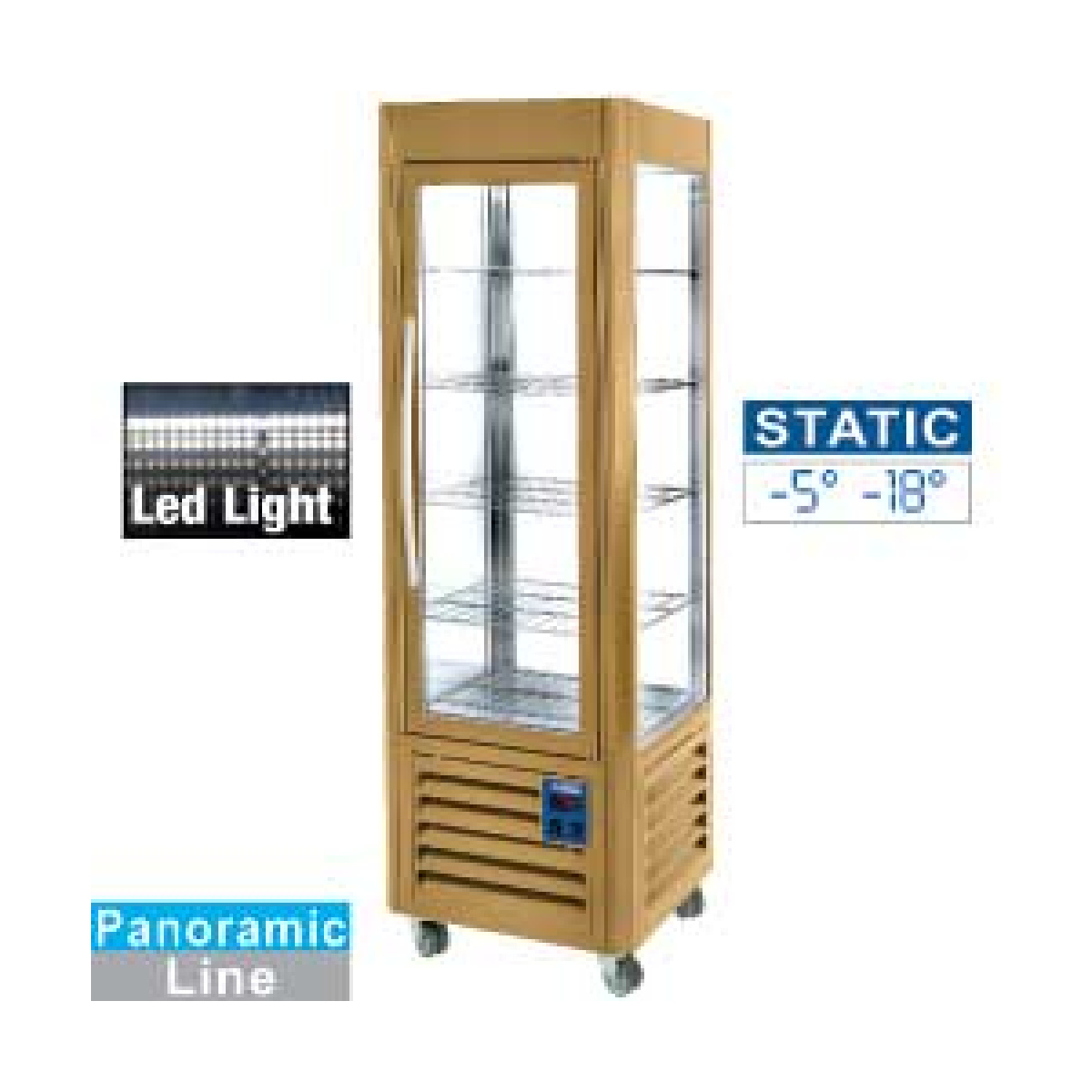 image panoramische vitrine, 5 niveaus, 360 lt, gold 0