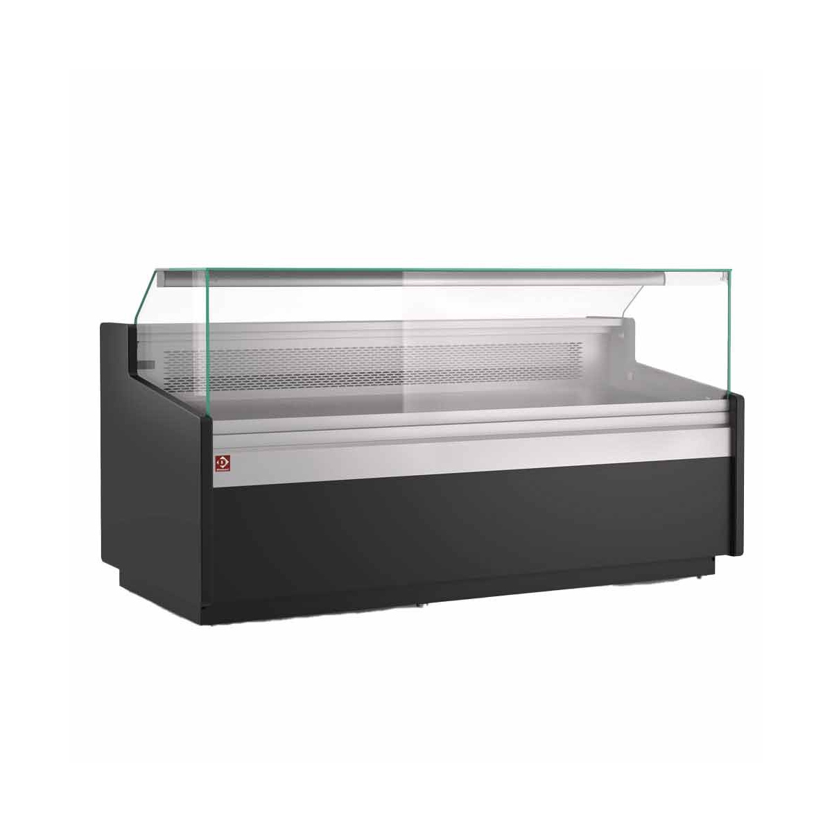 image geventileerde vitrinetoonbank, met laag glas, met reserve – zwart 0