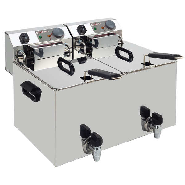 image elektrische friteuse tafelmodel 2x 10 liter + aftapkraan 0