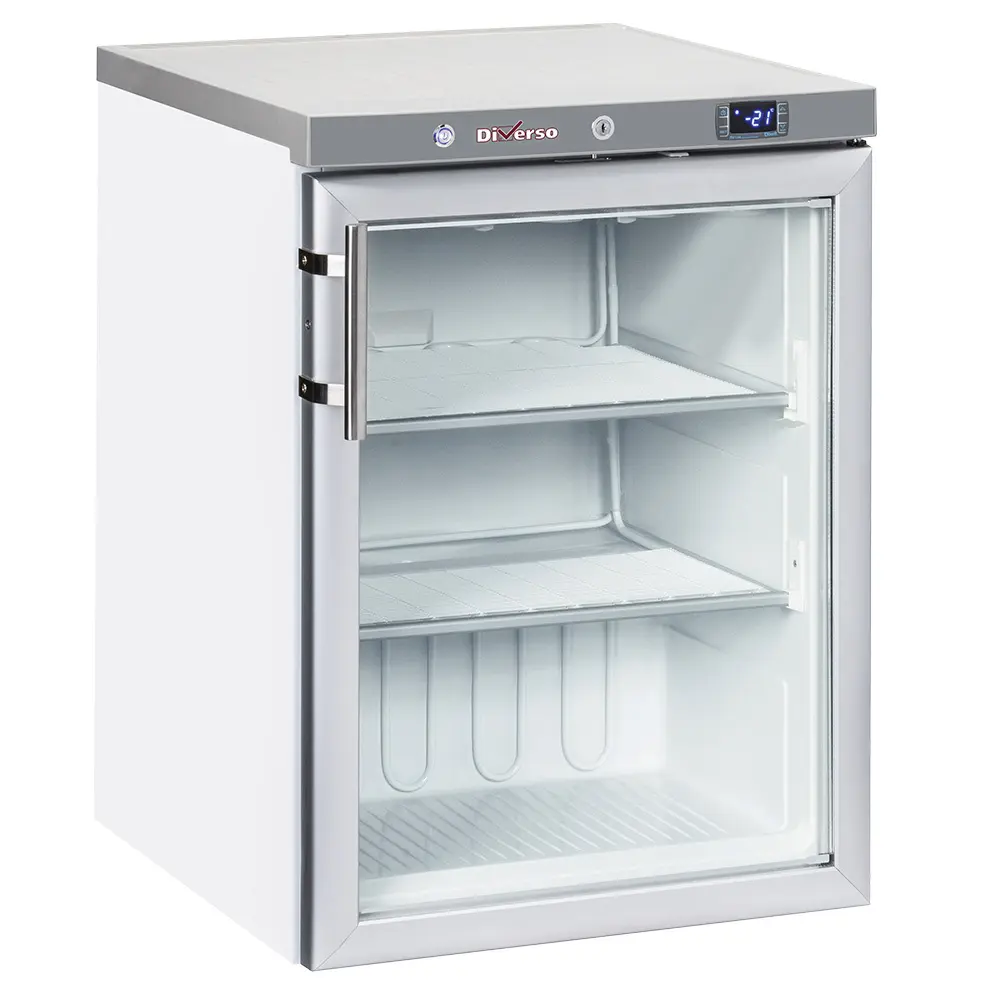 Image Statische vriezer, glazen deur, 200 liter - Wit 0