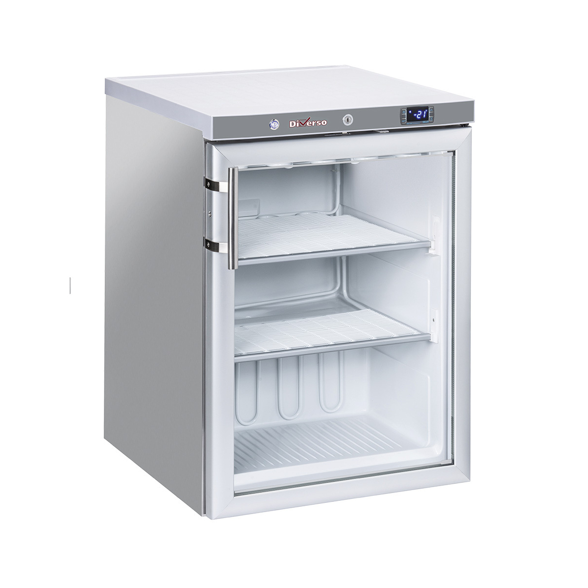 image statische vriezer, glazen deur, 200 liter - r.v.s. 0