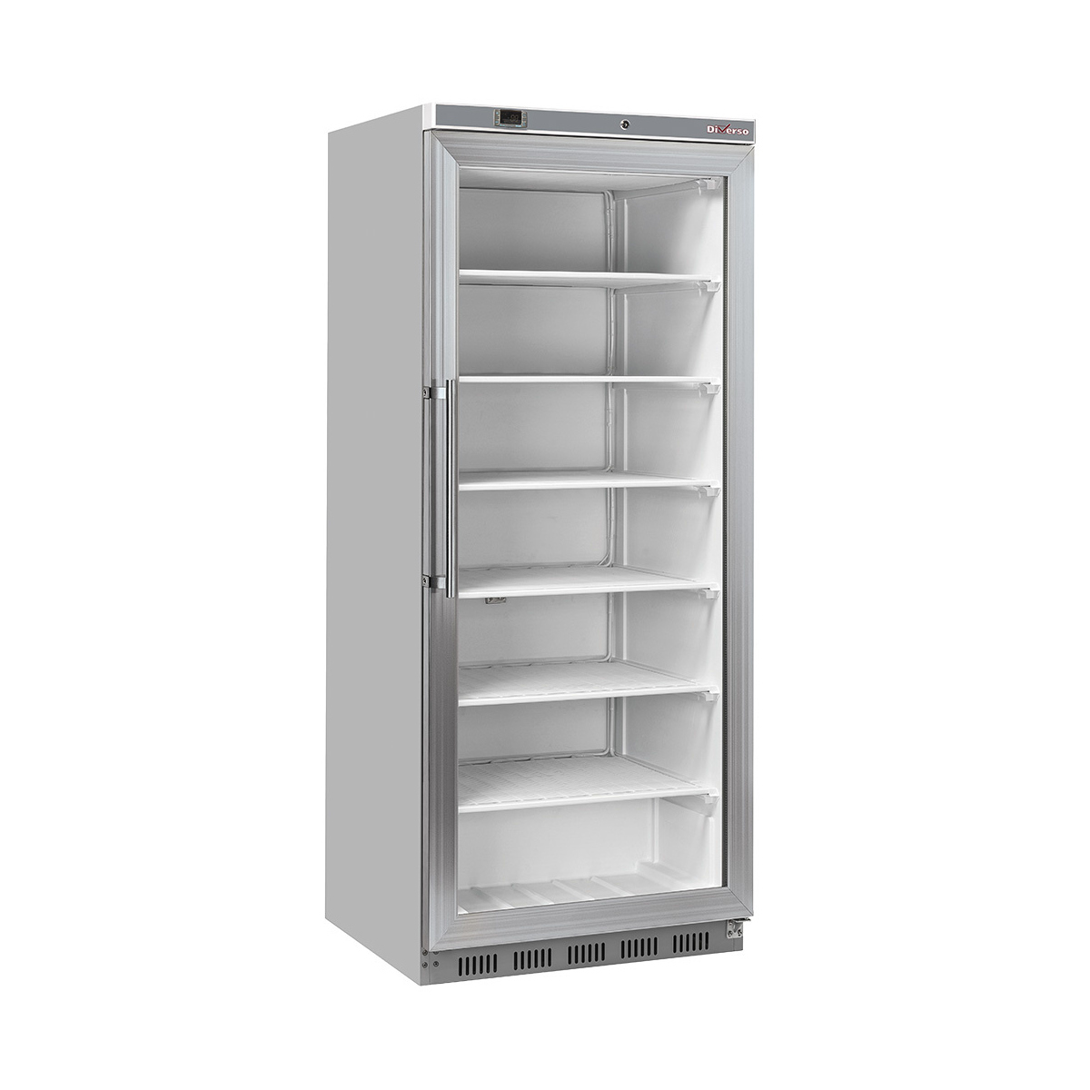 image statische diepvrieskast, glazen deur, 600 liter - r.v.s. 0
