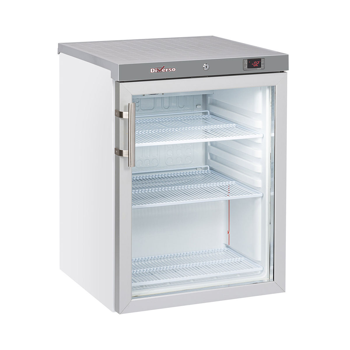 image koelkast geventileerd, glazen deur, 200 liter - wit 0