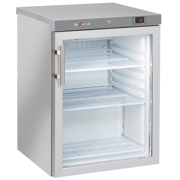 Image Koelkast geventileerd, glazen deur, 200 liter. R.V.S. 0