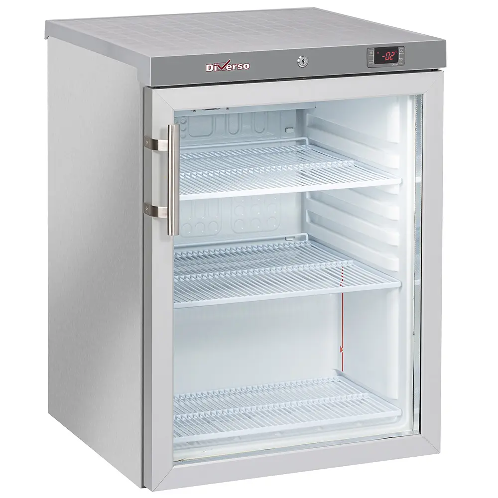 Image Koelkast geventileerd, glazen deur, 200 liter. R.V.S. 0