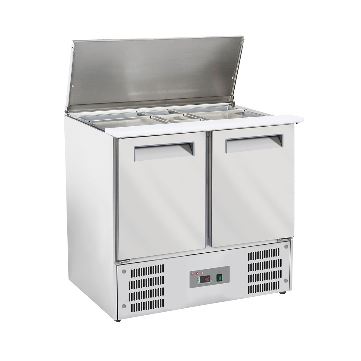 image gekoelde saladette met deksel 2x gn 1/1 + 3x gn 1/6-150 mm + reserve 2 deuren gn 1/1 0