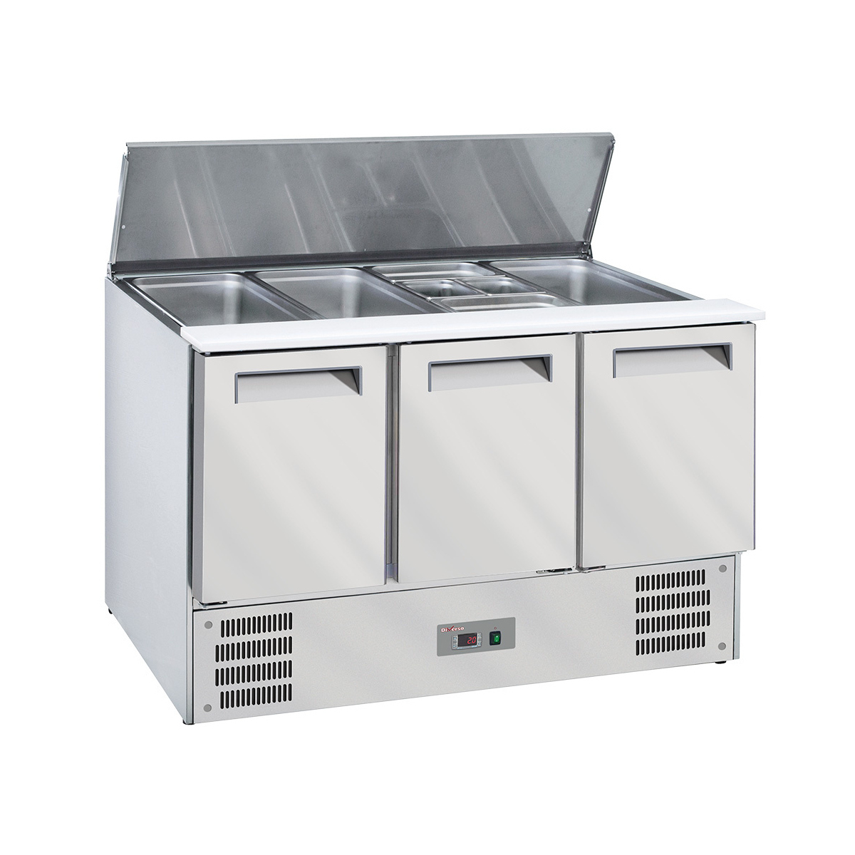 image gekoelde saladette met deksel 4x gn1/1-150 mm + reserve 3 deuren gn 1/1 0