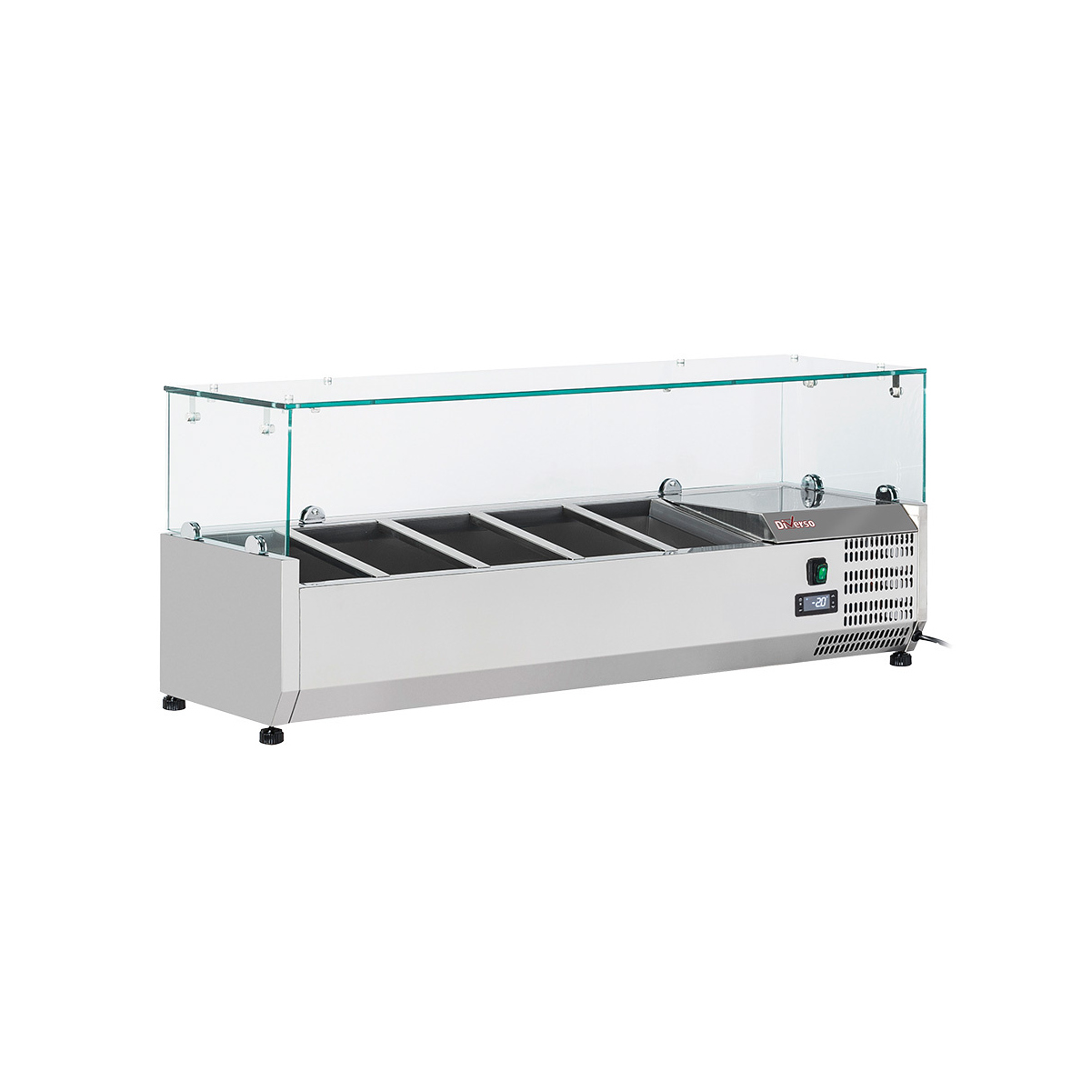 image gekoelde opzetstructuur 5x gn 1/4 - 150 mm, met glasopbouw 0