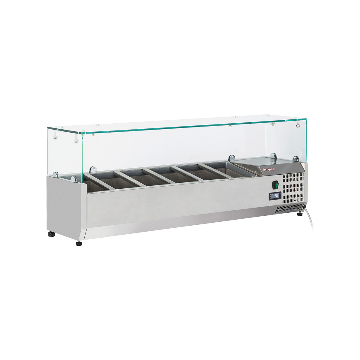 image gekoelde opzetstructuur 6x gn1/4 - 150 mm, met glasopbouw 0