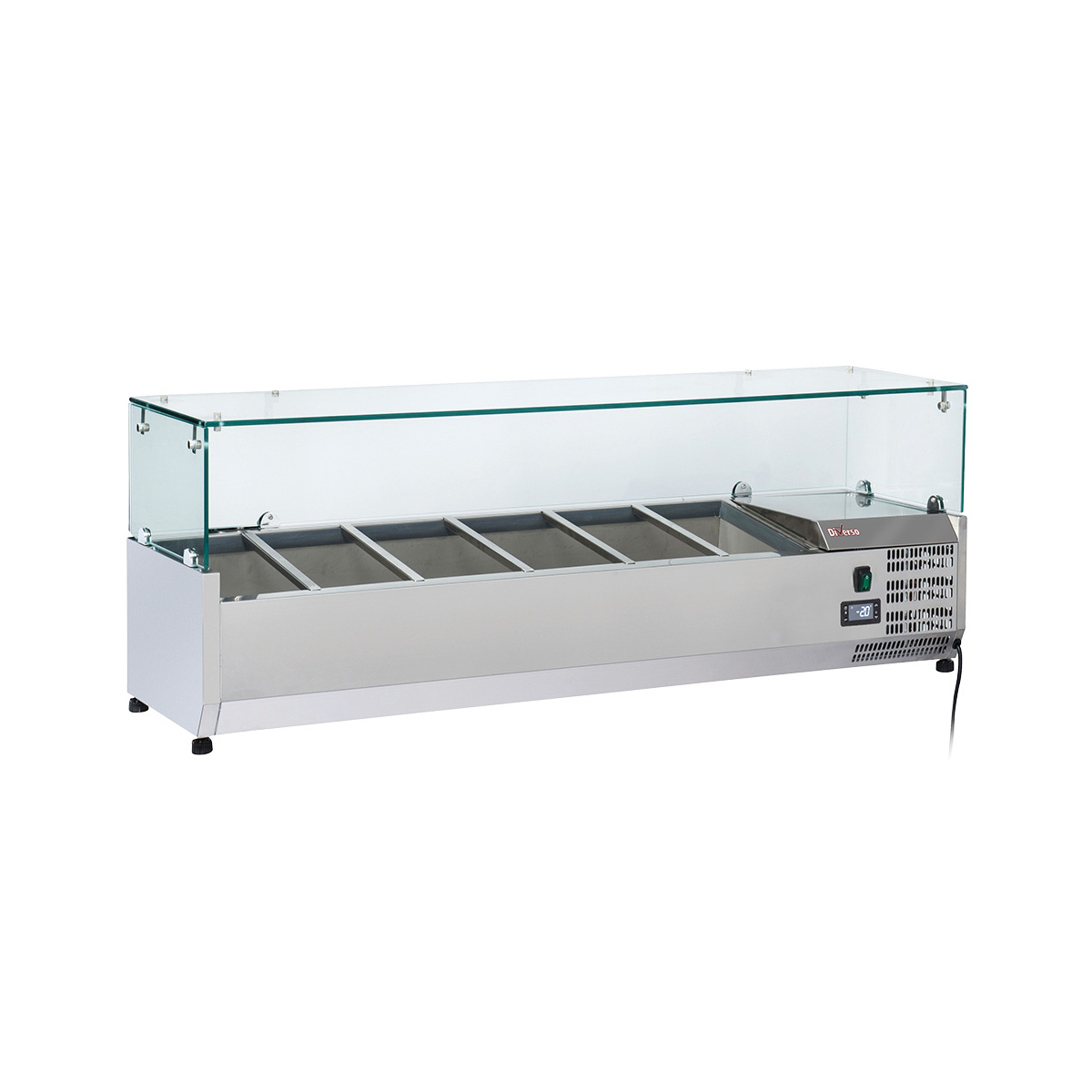 image gekoelde opzetstructuur 5 x gn 1/3 & 1x gn 1/2 -150 mm, met glasopbouw 0