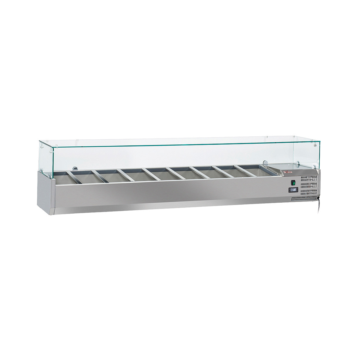 image gekoelde opzetstructuur 9x gn1/3 - 150 mm, met glasopbouw 0