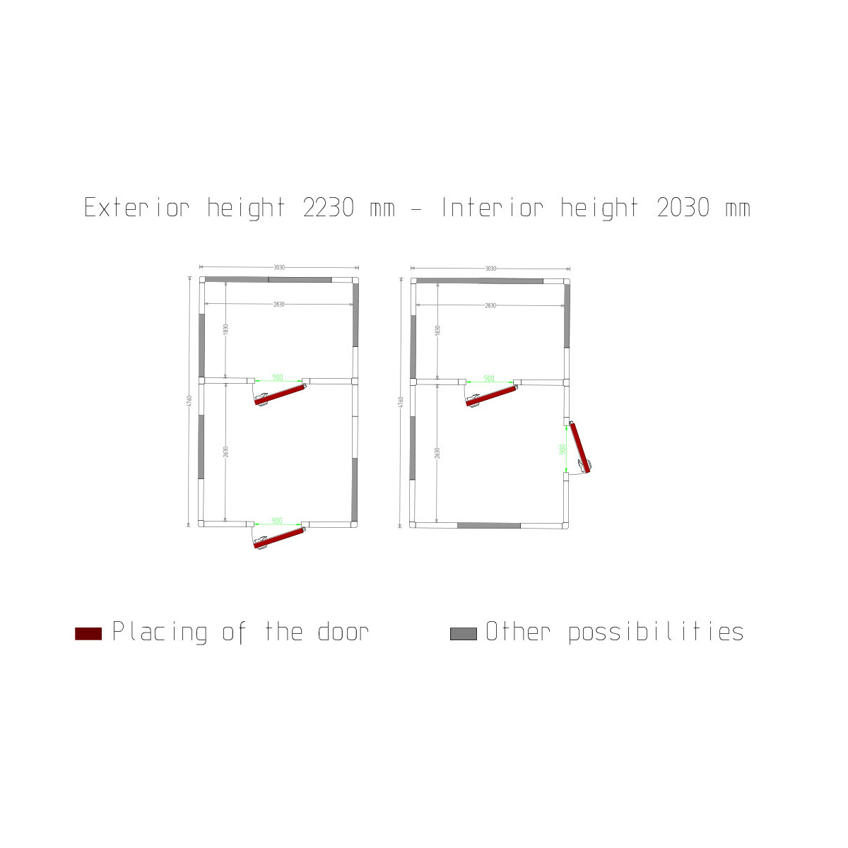 image combi koelkamer iso 100, binnen afmetingen 2830 x 2630 & 2830 x 1830 xh 2230 mm (16,6 + 11,55 m³) 4