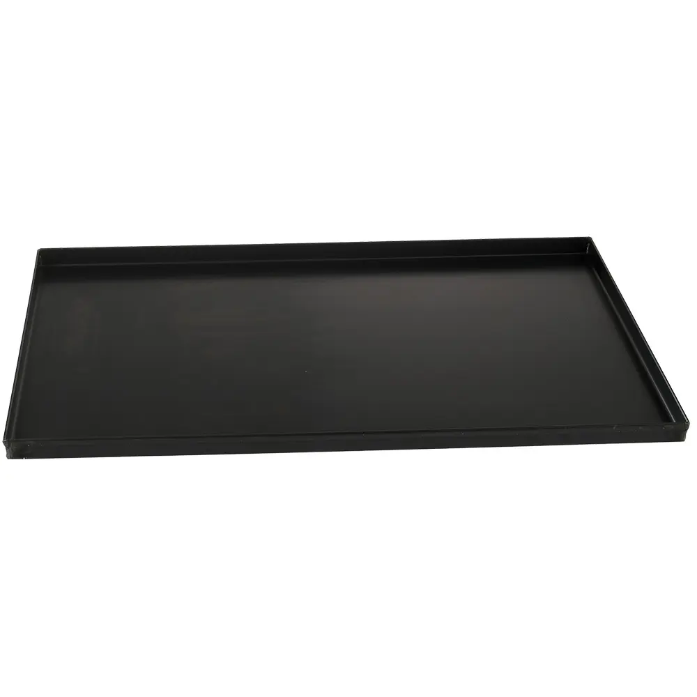 Image Zwarte stalen bakplaat 600x400, rechte rand 20 mm 0