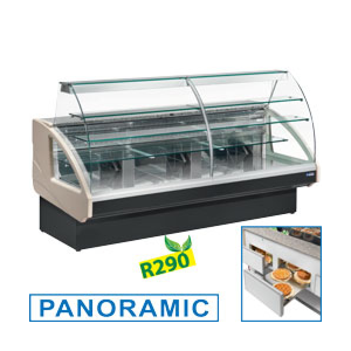 image gekoelde vitrinetoonbank, statisch, ladensysteem, zonder reserve 0