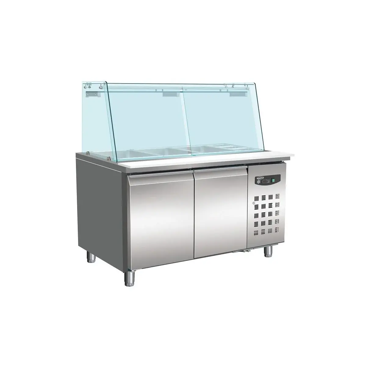 700 koelwerkbank glas recht 2 deuren 3x 1/1 + 3x 1/6 gn pan - main image