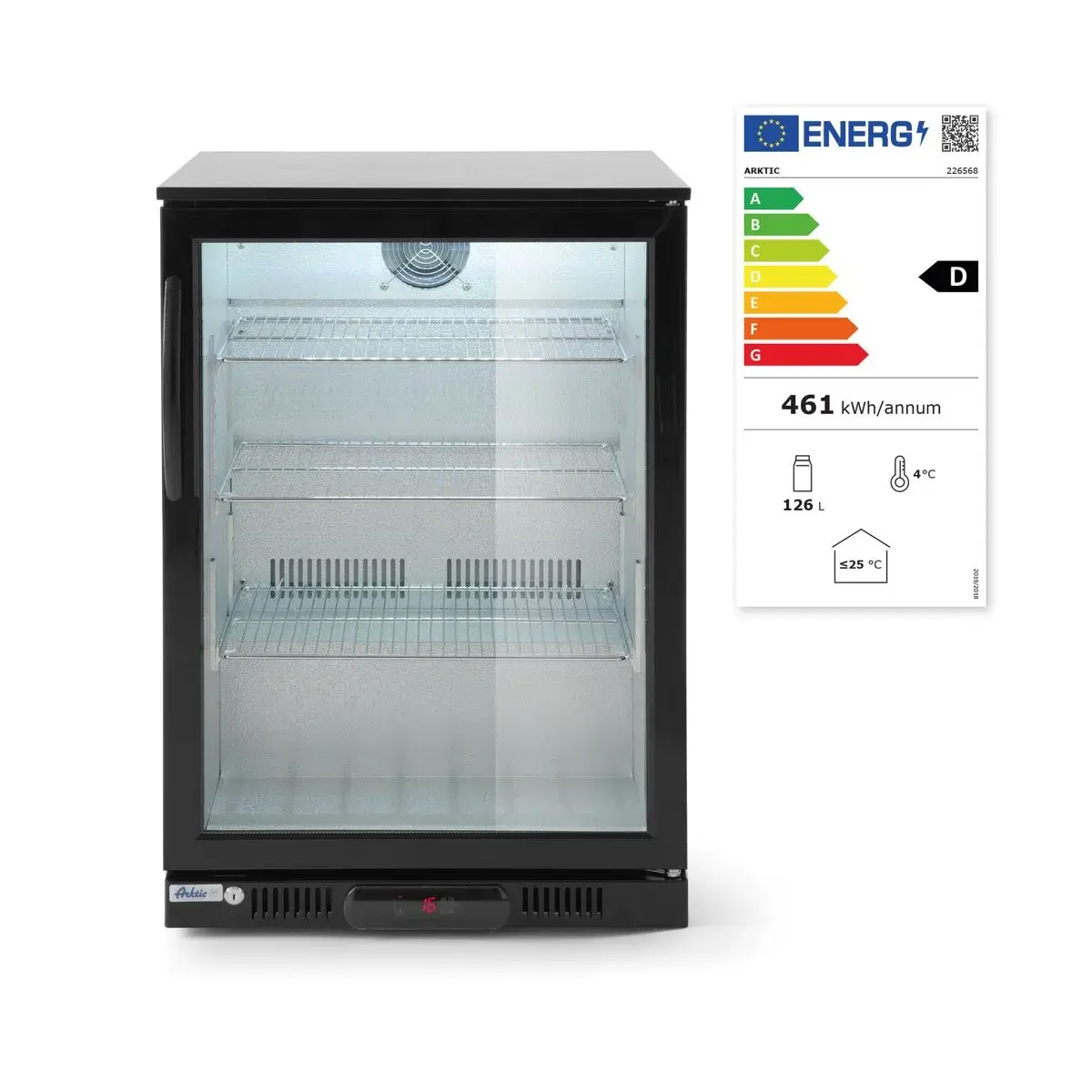 backbar koelkast enkele deur, arktic, 105l, zwart, 220-240v/120w, 600x530x(h)865mm - image 5