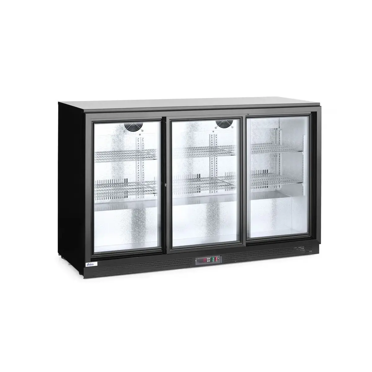backbar koelkast met drie schuifdeuren, arktic, 254l, zwart, 220-240v/160w, 1350x520x(h)865mm - image 3