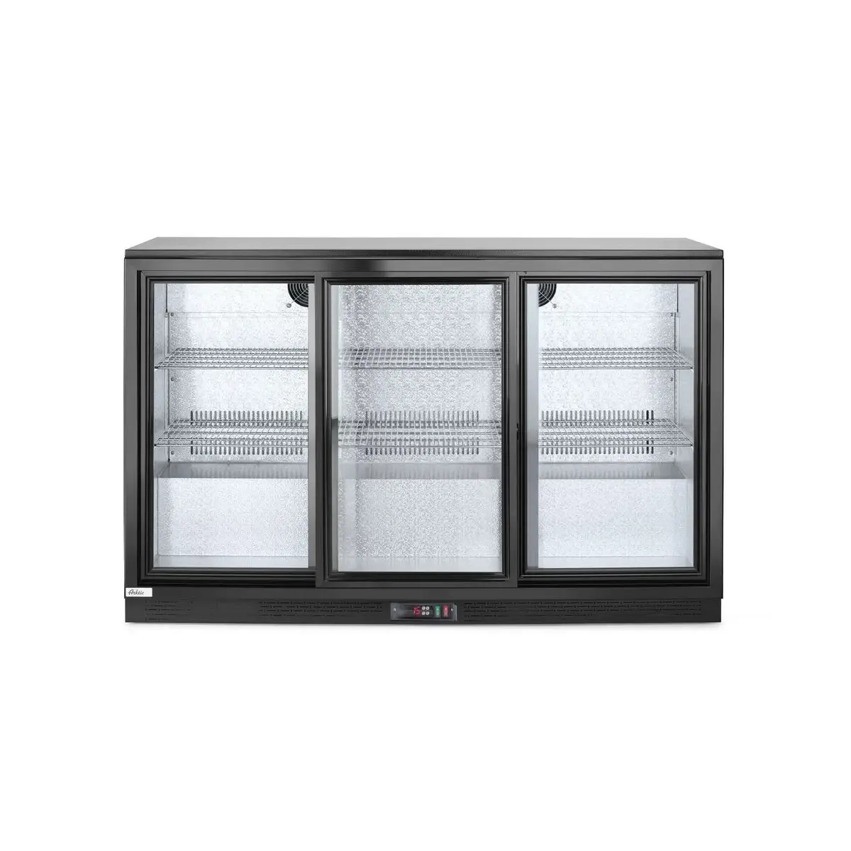 backbar koelkast met drie schuifdeuren, arktic, 254l, zwart, 220-240v/160w, 1350x520x(h)865mm - main image