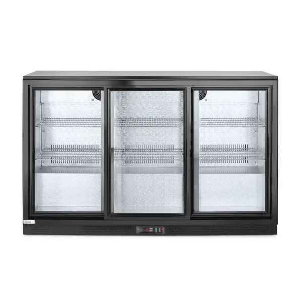 Backbar koelkast met drie schuifdeuren, Arktic, 254L, Zwart, 220-240V/160W, 1350x520x(H)865mm - Main Image