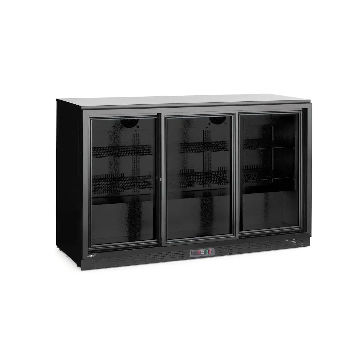 backbar koelkast met drie schuifdeuren, arktic, 308l, zwart, 220-240v/160w, 1350x520x(h)865mm - image 2