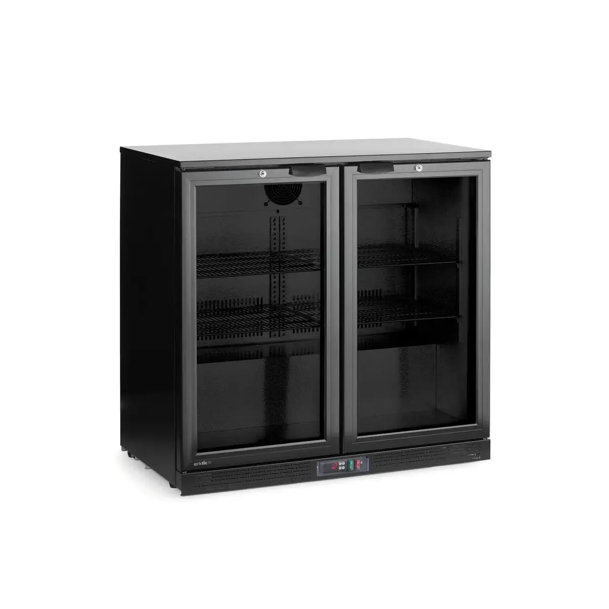 backbar koelkast met dubbele deur, arktic, 158l, zwart, 220-240v/160w, 900x530x(h)870mm - main image