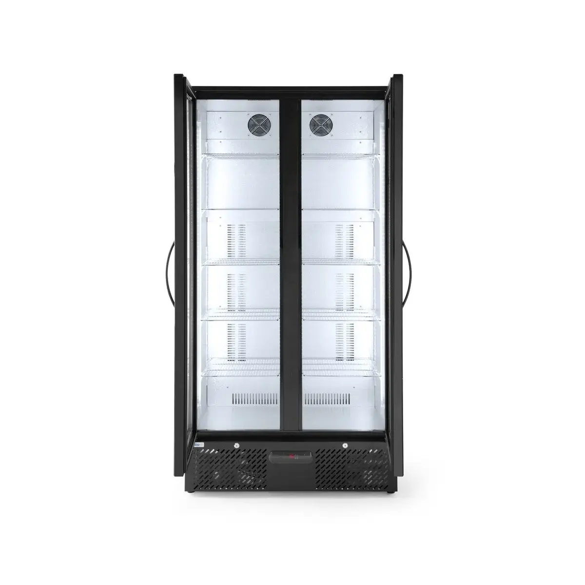 backbar koelkast met dubbele deuren, arktic, 384l, zwart, 220-240v/365w, 900x530x(h)1820mm - main image