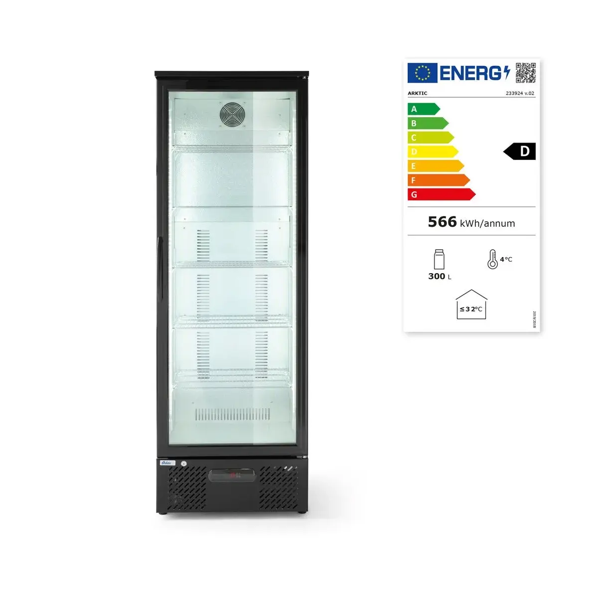 backbar koelkast met enkele deur, arktic, 243l, zwart, 220-240v/195w, 600x530x(h)1820mm - image 2