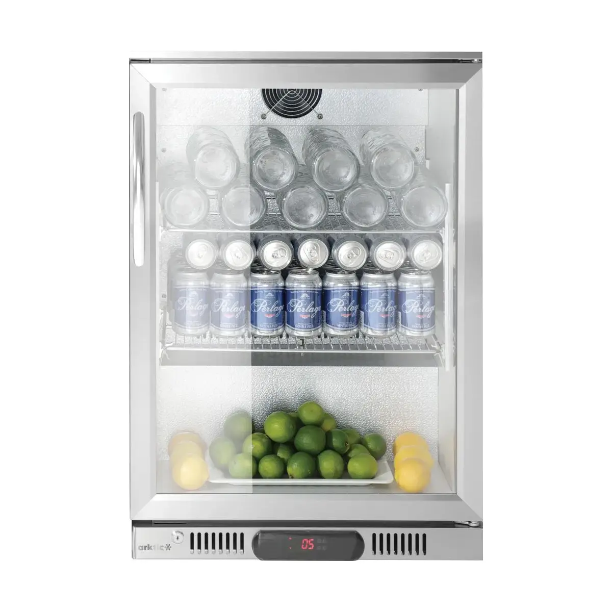 backbar koelkast met enkele deur, arktic, 75l, zilver, 220-240v/120w, 530x500x(h)840mm - image 2