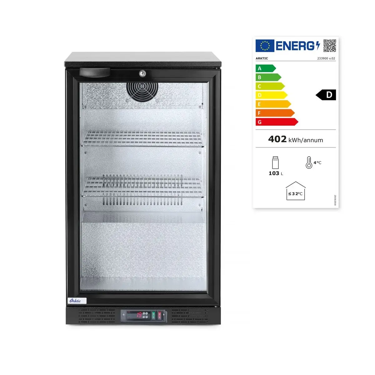 backbar koelkast met enkele deur, arktic, 86l, zwart, 220-240v/120w, 500x530x(h)865mm - image 4
