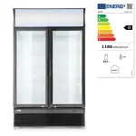 Backbar koelkast met lichtbak, dubbele deur, Arktic, 512L, Zwart, 220-240V/510W, 1120x585x(H)1900mm - Image 2