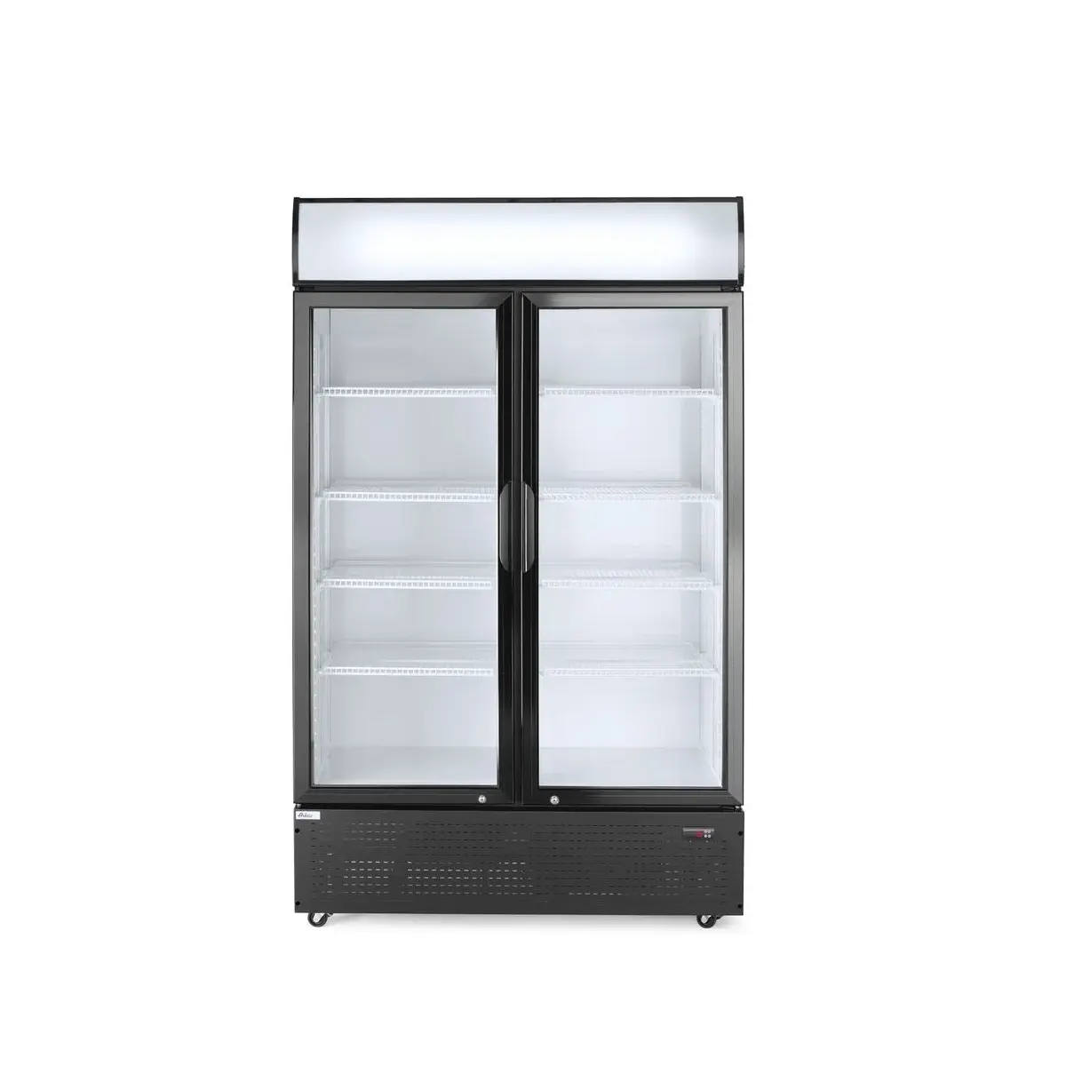 backbar koelkast met lichtbak, dubbele deur, arktic, 512l, zwart, 220-240v/510w, 1120x585x(h)1900mm - main image