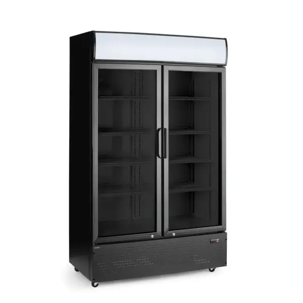 Backbar koelkast met lichtbak, dubbele deur, Arktic, 512L, Zwart, 220-240V/510W, 1120x585x(H)1900mm - Main Image