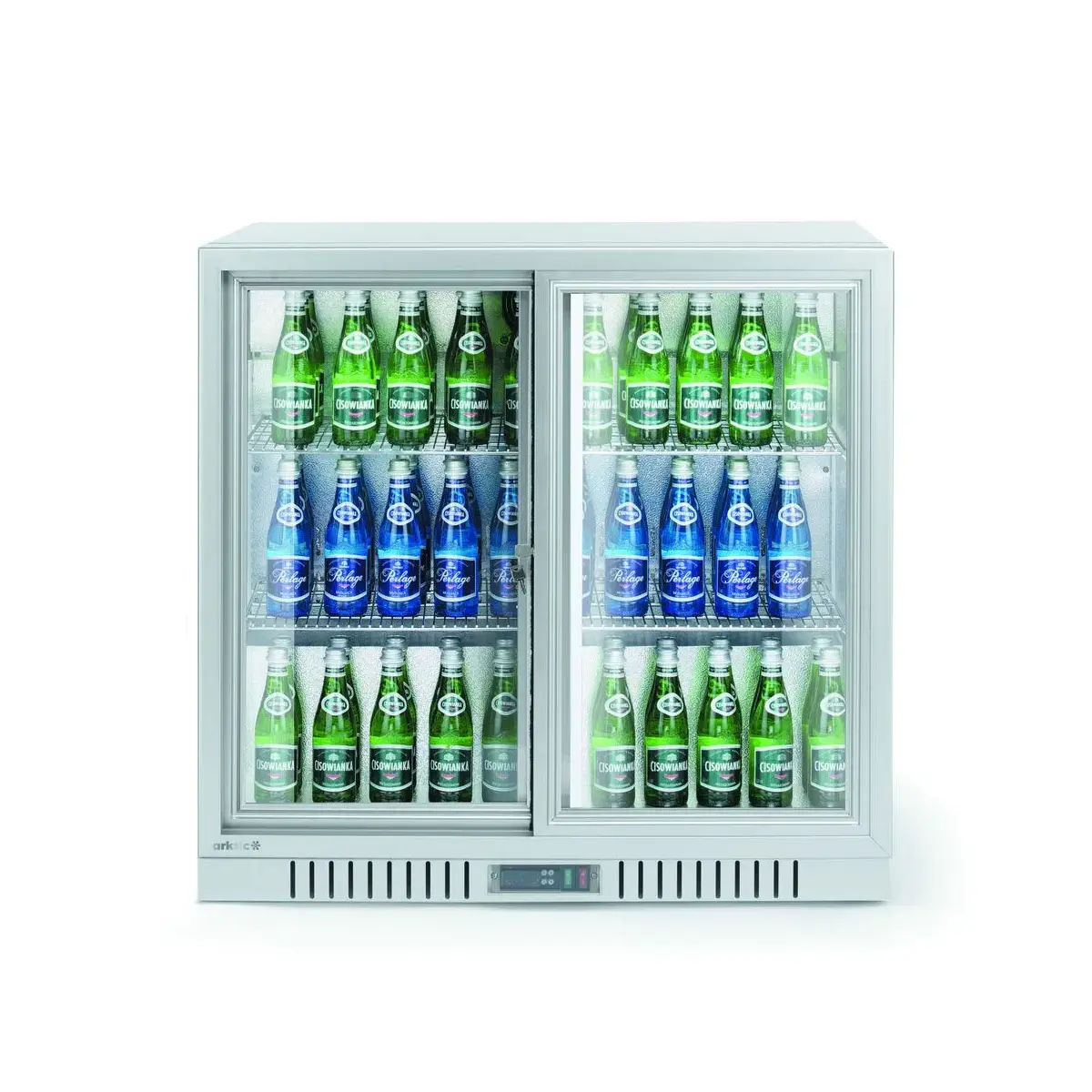 backbar koelkast met schuifdeuren, arktic, 150l, zilver, 220-240v/160w, 900x520x(h)840mm - main image