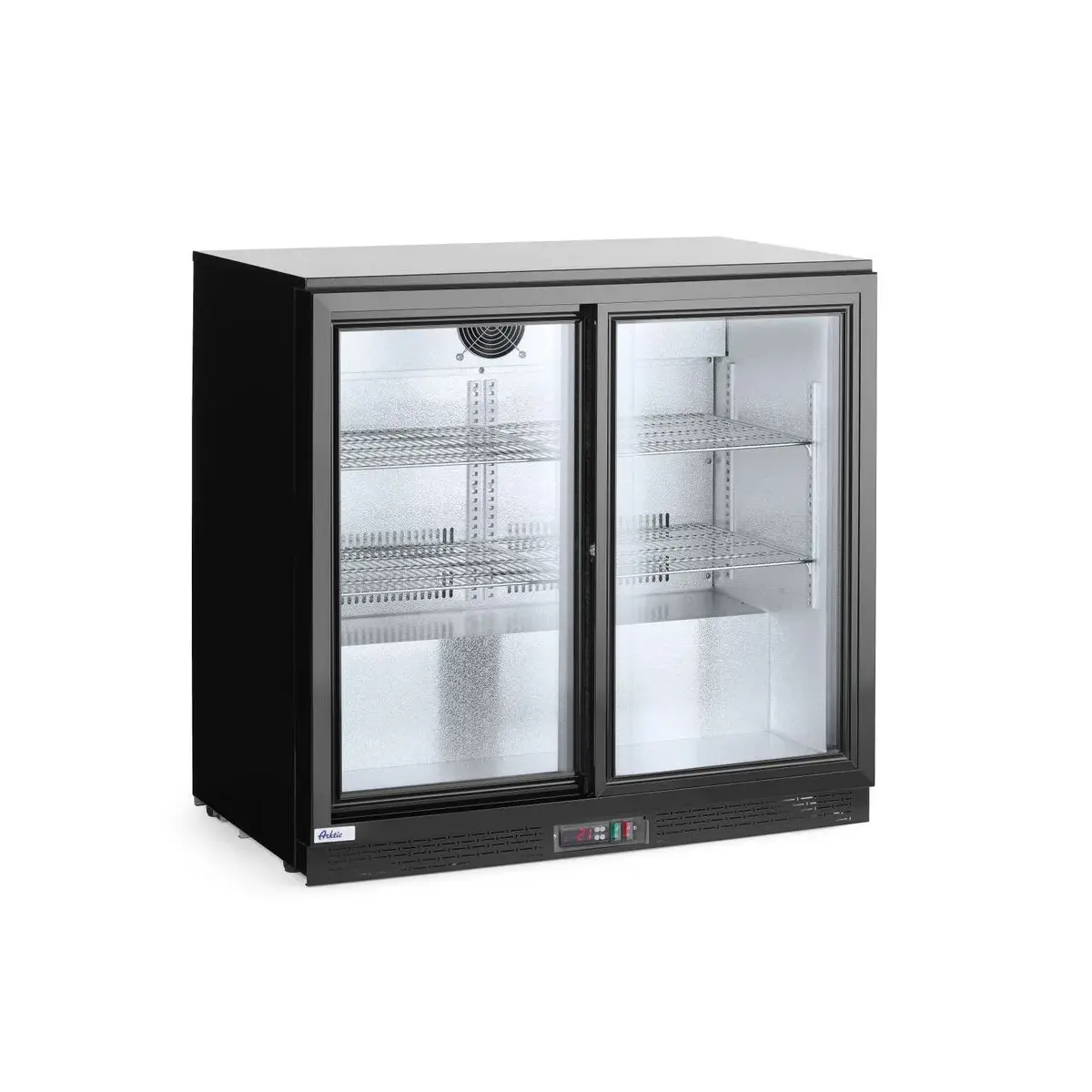 backbar koelkast met schuifdeuren, arktic, 158l, zwart, 220-240v/160w, 900x520x(h)865mm - image 2