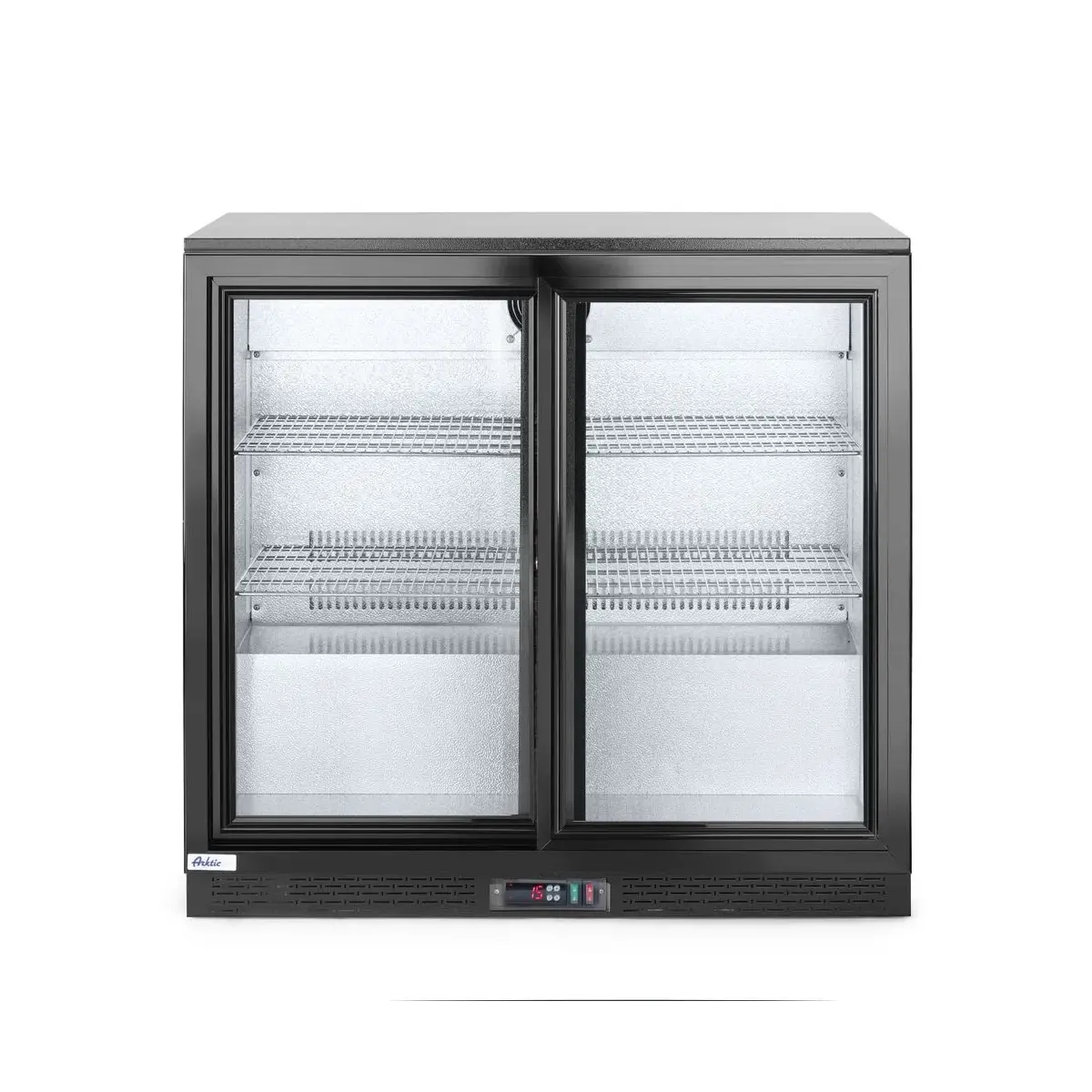 backbar koelkast met schuifdeuren, arktic, 158l, zwart, 220-240v/160w, 900x520x(h)865mm - main image