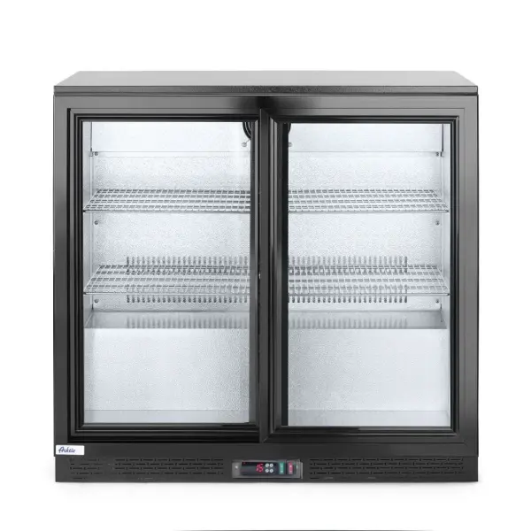 Backbar koelkast met schuifdeuren, Arktic, 158L, Zwart, 220-240V/160W, 900x520x(H)865mm - Main Image