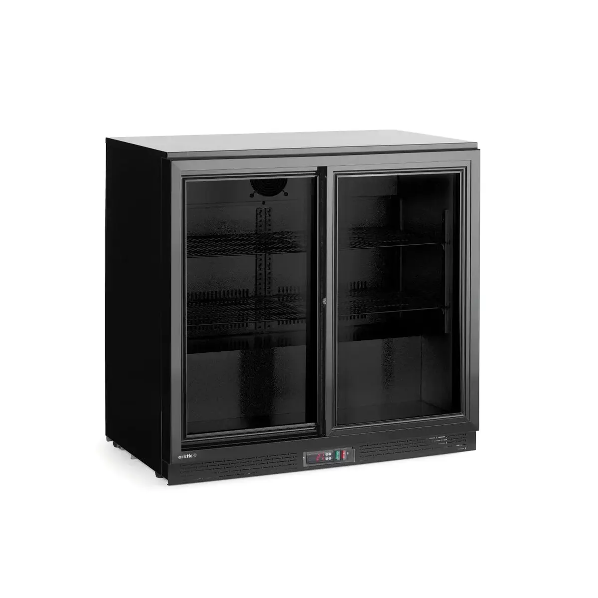 backbar koelkast met schuifdeuren, arktic, 158l, zwart, 220-240v/160w, 900x520x(h)870mm - image 2