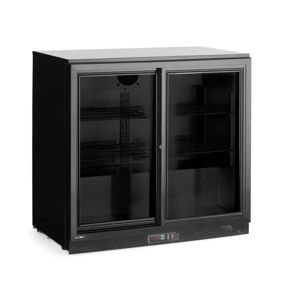 Backbar koelkast met schuifdeuren, Arktic, 158L, Zwart, 220-240V/160W, 900x520x(H)870mm - Main Image