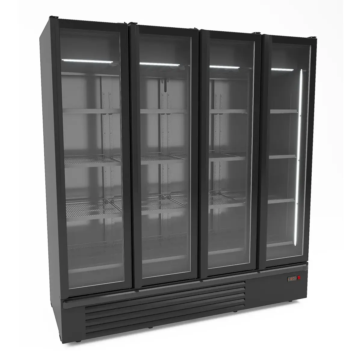 koelkast 4 glasdeuren zwart 1850l - main image