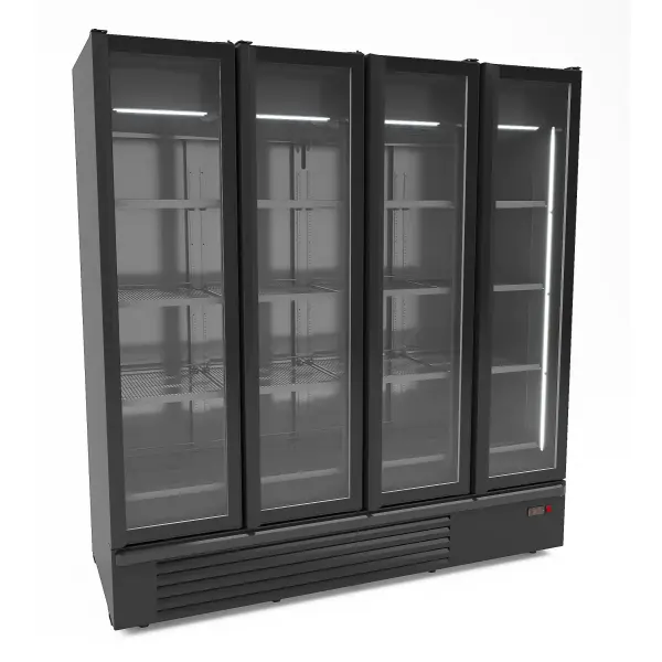 KOELKAST 4 GLASDEUREN ZWART 1850L - Main Image