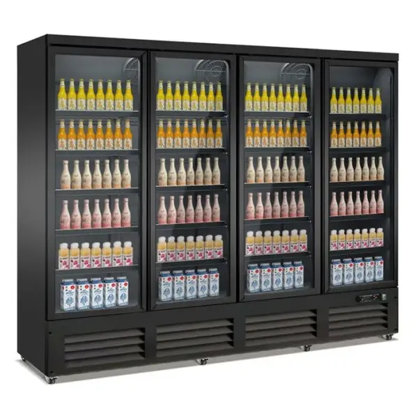 KOELKAST 4 GLASDEUREN ZWART CEB-2000R BL *TRANSPORT OP AANVRAAG* - Main Image
