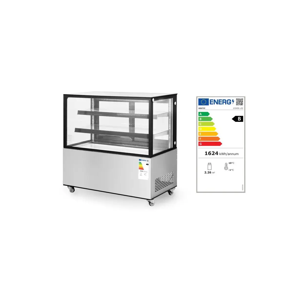 koelvitrine met 2 schappen, arktic, 610l, 230v/500w, 1824x677x(h)1230mm - image 2