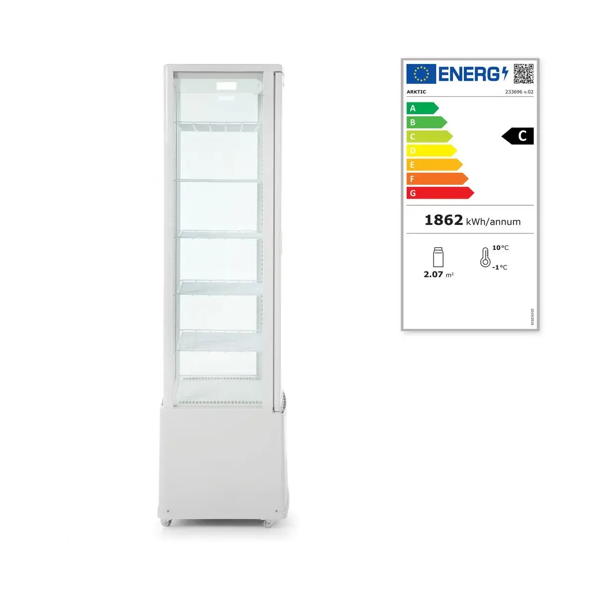 koelvitrinekast 270l, arktic, wit, wit, 230v/290w, 550x520x(h)1870mm - image 4