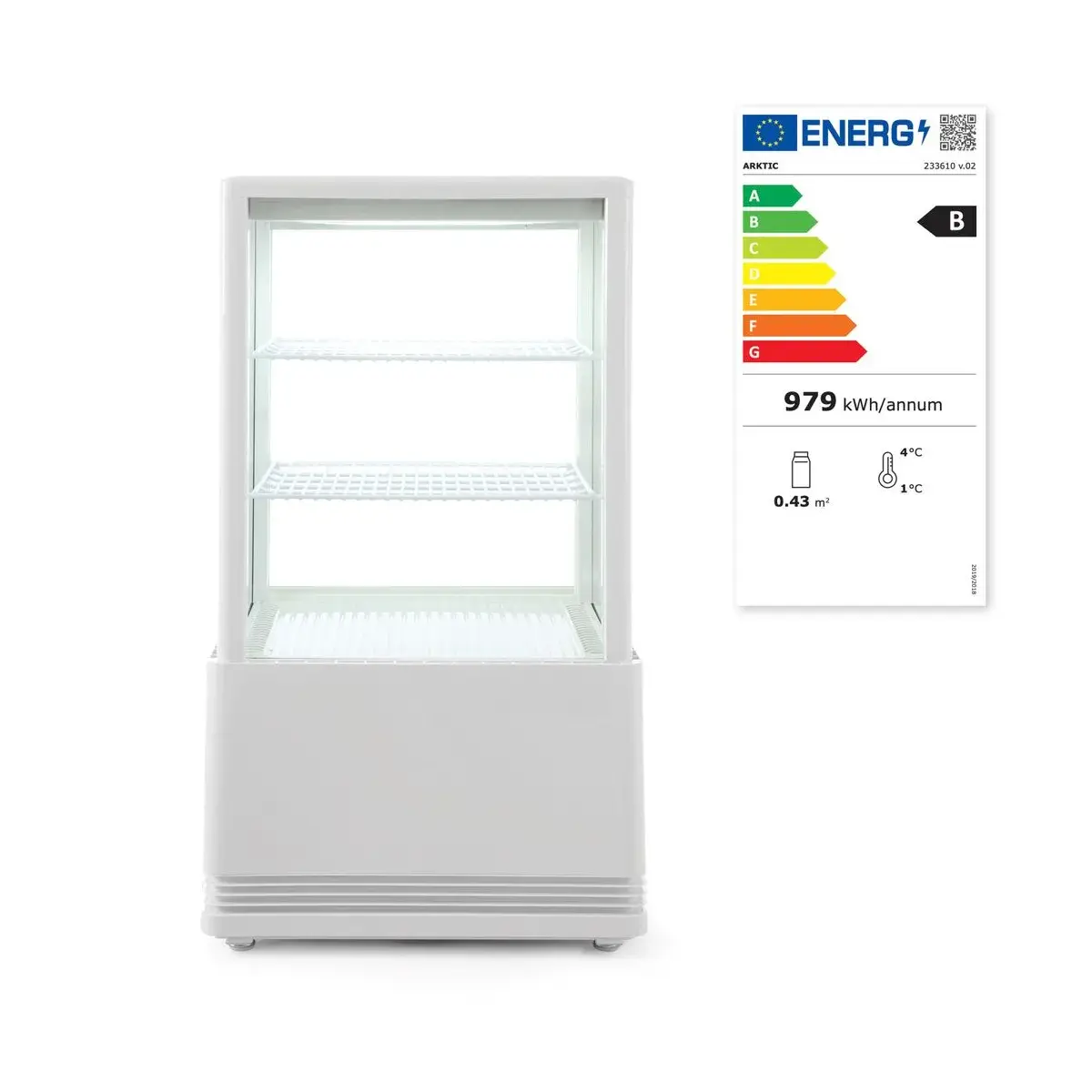 koelvitrinekast 58l, arktic, wit, 230v/170w, 452x406x(h)830mm - image 3